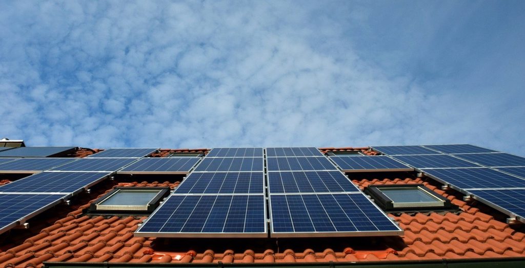 image of solar panels installed for renewable heating